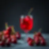 Tart cherry juice in a glass with cherries