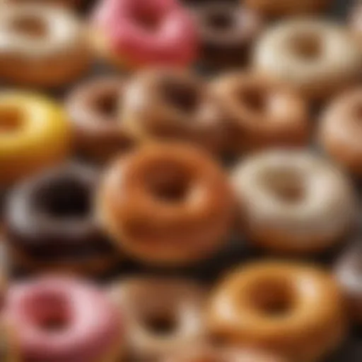 A vibrant display of assorted donuts showcasing unique flavors and styles