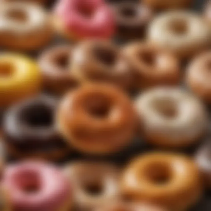 A vibrant display of assorted donuts showcasing unique flavors and styles