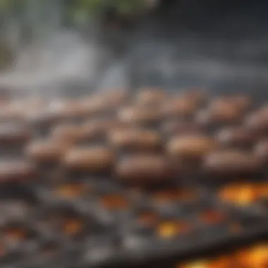 Close-up of grilling surface demonstrating heat control features