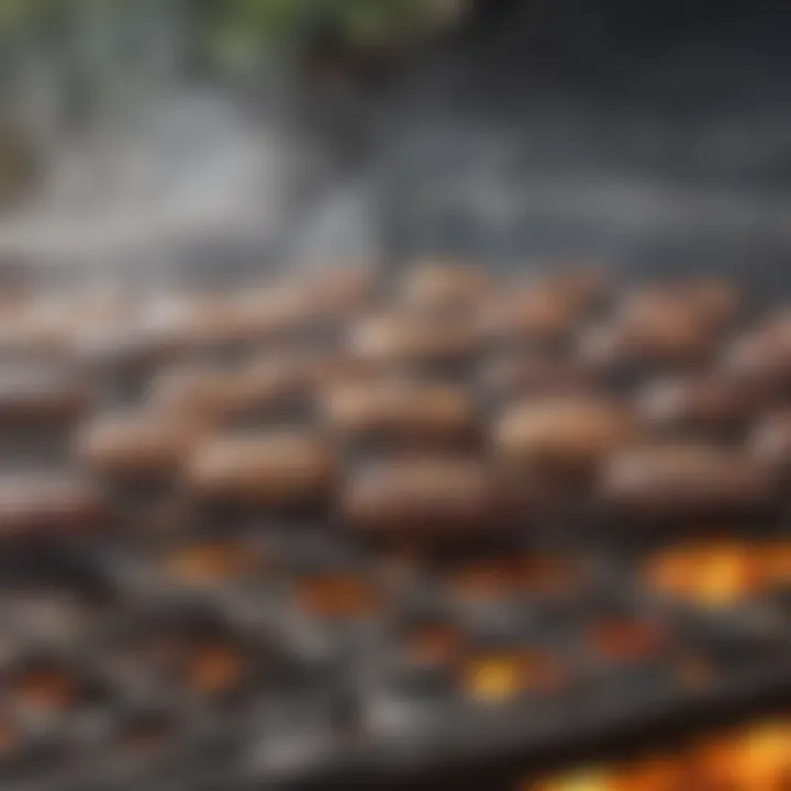 Close-up of grilling surface demonstrating heat control features