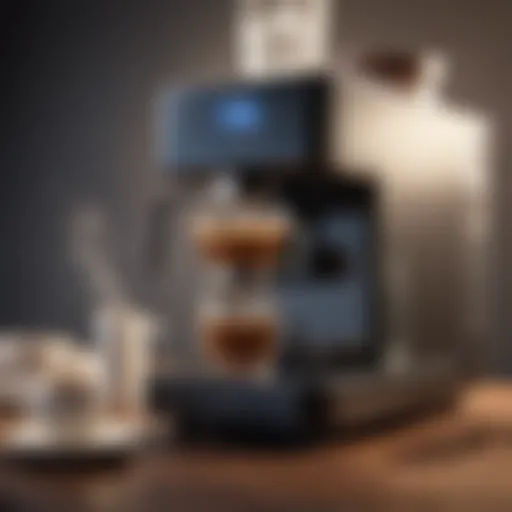 Elegant coffee maker showcasing heated water reservoir