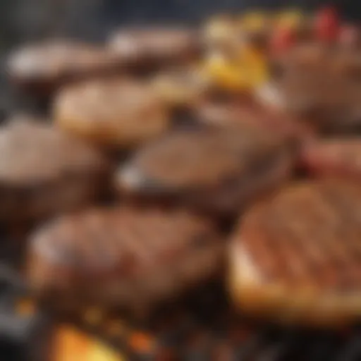 Grill with a variety of meats sizzling