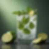 A refreshing mojito cocktail garnished with mint leaves and lime