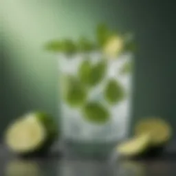 A refreshing mojito cocktail garnished with mint leaves and lime