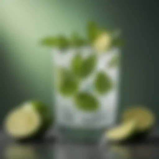 A refreshing mojito cocktail garnished with mint leaves and lime