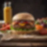 A vibrant spread of colorful vegetables and grains ready for burger creation