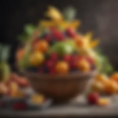 Exquisite Fruit Basket Arrangement A beautifully arranged fruit basket showcasing a variety of fresh fruits