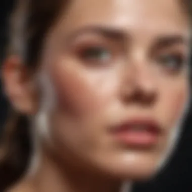 Skin Radiance from Adequate Hydration Glowing skin with water droplets
