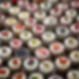 Assortment of various yogurt types