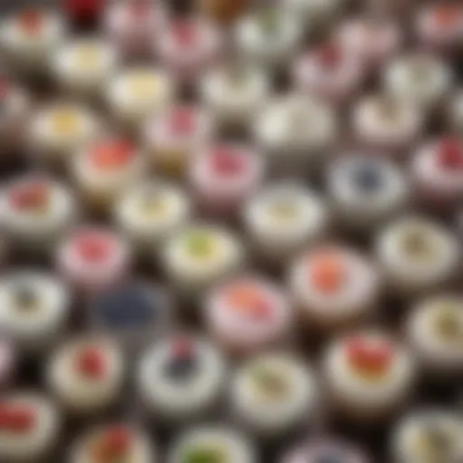 Assortment of various yogurt types