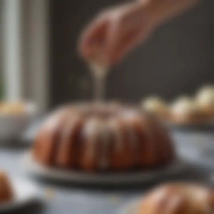 A step-by-step visual guide illustrating baking techniques for bundt cakes