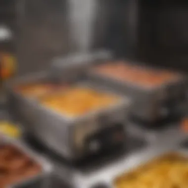 Variety of hotdog fryers in a culinary setting.