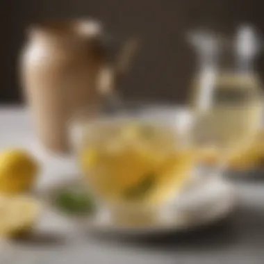 Wellness in a Teacup An elegant tea setup with hot water and lemon, symbolizing wellness