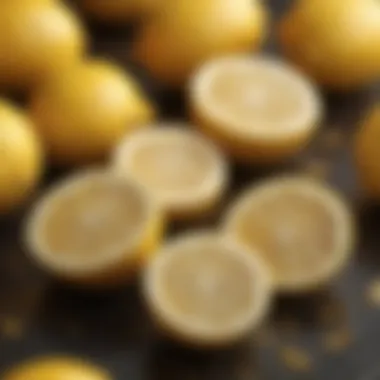 The Brightness of Lemons A close-up of sliced lemons showcasing their vibrant color and texture
