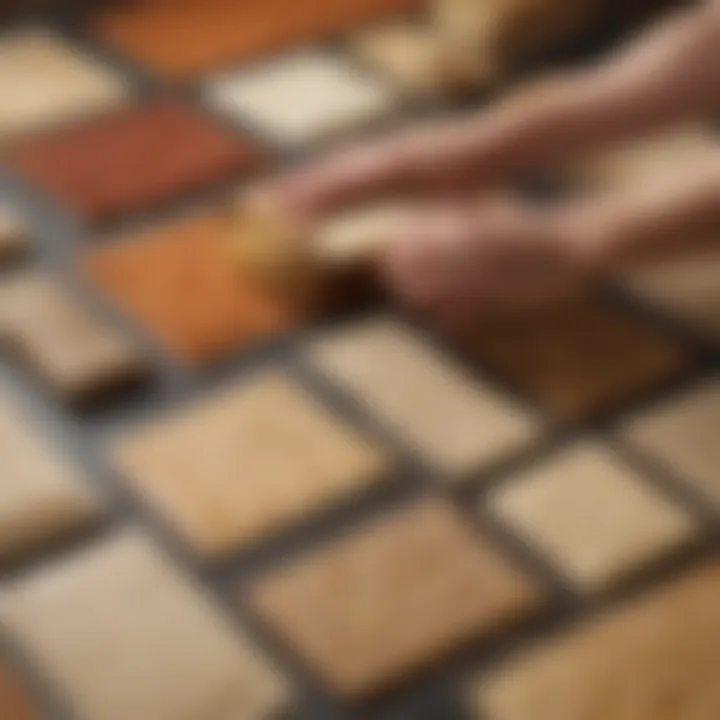 Various types of kneading mats displayed for selection