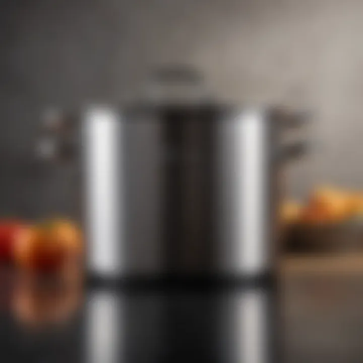 An elegant stockpot showcasing its sleek design and functionality