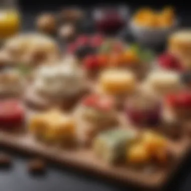 An array of gourmet vegan cheese pairings featuring fruits and nuts