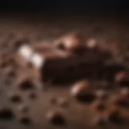 Rich dark chocolate with cocoa beans