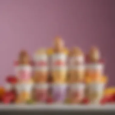 A colorful assortment of Halo Top flavors displayed artistically.