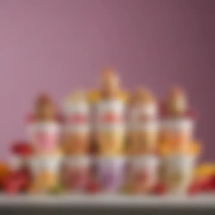 A colorful assortment of Halo Top flavors displayed artistically.