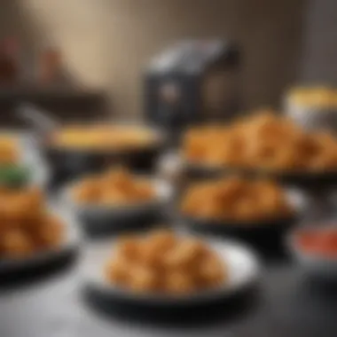 Nutritional information displayed alongside deep-fried dishes to emphasize health aspects.