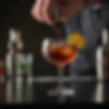 A bartender showcasing the art of crafting a Jameson Manhattan cocktail