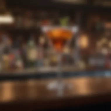 An inviting bar scene featuring a Jameson Manhattan cocktail