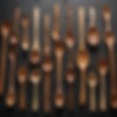 Variety of wooden spoons on display