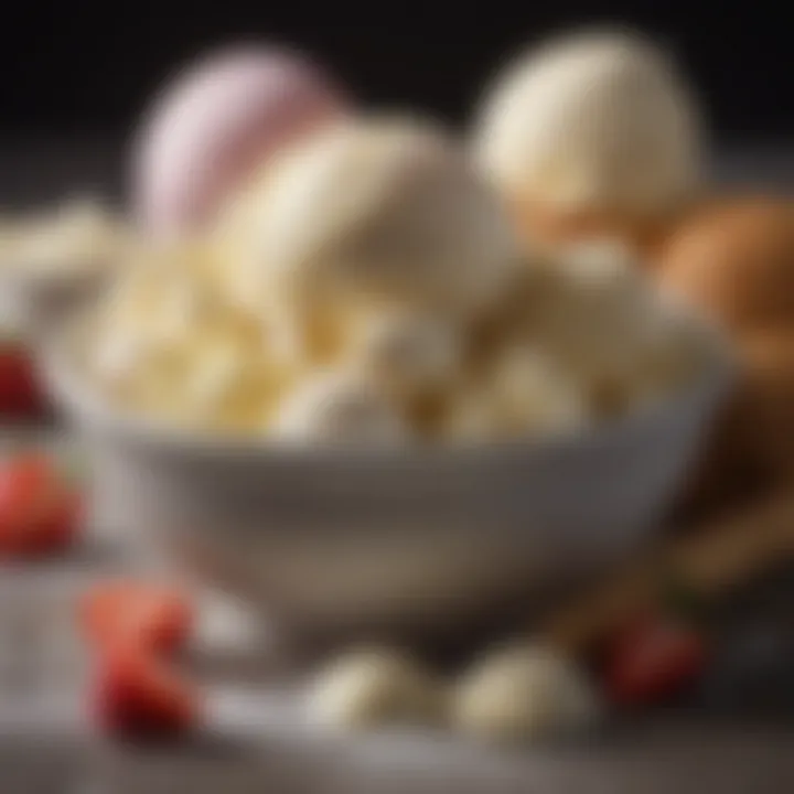 Close-up view of fresh ingredients for ice cream