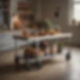 Sleek modern island cart enhancing kitchen aesthetics