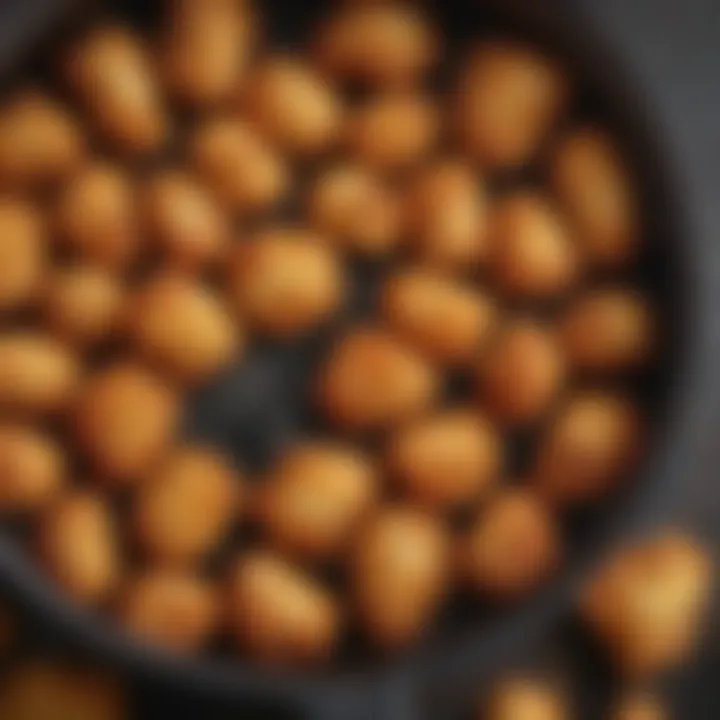 Close-up of an air fryer basket filled with crispy food, highlighting cooking results