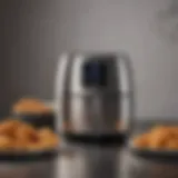 A sleek and modern air fryer showcasing its digital control panel and design