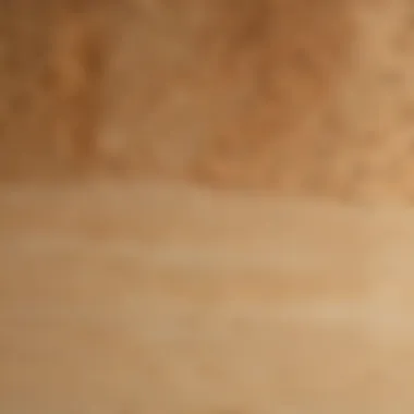 Close-up view of the grain patterns on a maple wood cutting board