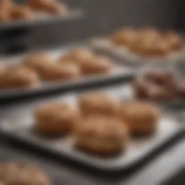 A well-maintained covered baking sheet beside a fresh batch of baked goods.