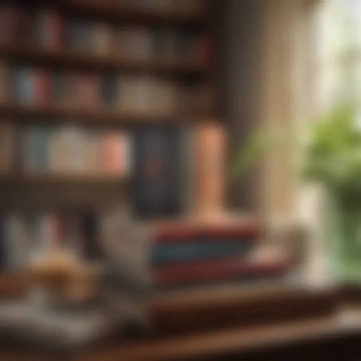 A collection of books on a cozy reading nook