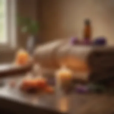 Relaxing Spa Experience A serene spa setting with candles and essential oils