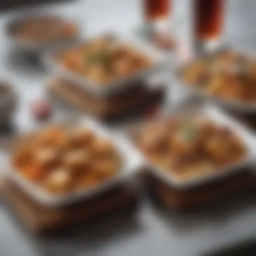 Traditional meal setting with various dishes