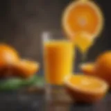 A vibrant glass of fresh orange juice with a slice of orange