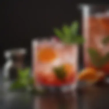 Vibrant Cocktail with Fresh Herbs A vibrant cocktail garnished with fresh herbs