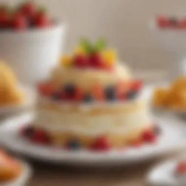 Traditional Elegance: Tres Leches Cake with Fruits A traditional tres leches cake served with fresh fruit