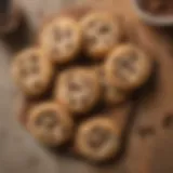 A vibrant display of Truvia chocolate chip cookies on a rustic wooden table