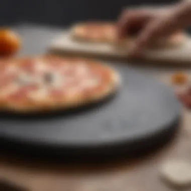 Close-up of an Ooni pizza stone with preventative maintenance tools