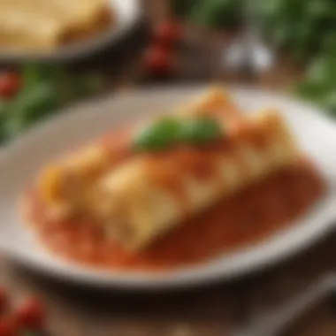 A rich filling for cannelloni being showcased