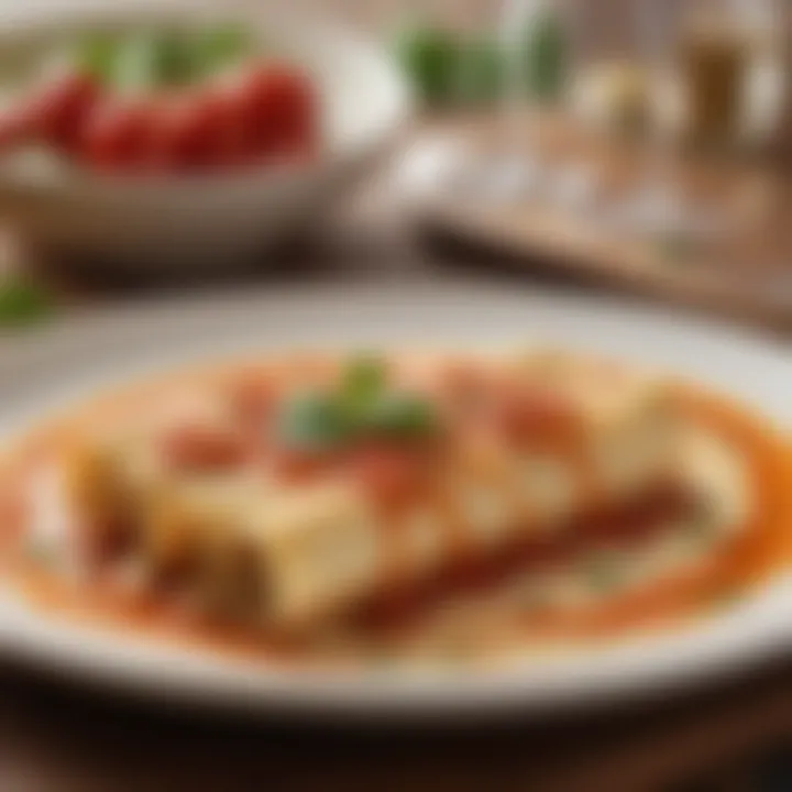 A gourmet cannelloni dish beautifully plated