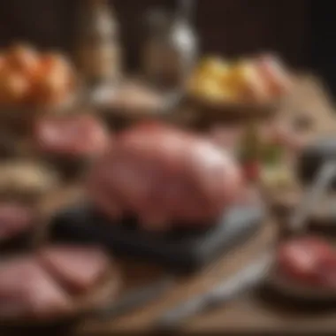 Historical Tools of Chip Chop Ham Preparation Historical context of chip chop ham depicted through vintage culinary tools