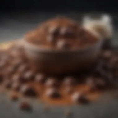 Brewing Chocolate Stout Ingredients An illustration of the brewing process, featuring ingredients like malt and cocoa in a creative format.