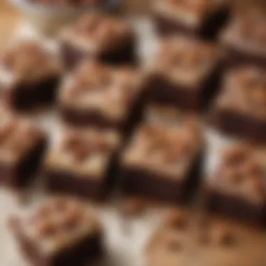 Brownie Variations: Nuts and Frosting An array of vibrant brownie variations, including nuts and frosting