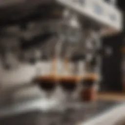 Detailed view of an espresso machine showcasing its components