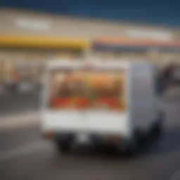 Grocery delivery vehicle parked at a Walmart location